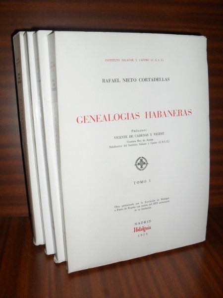 GENEALOGAS HABANERAS. 4 Vols. Prlogo de Vicente de Cadenas y Vicent